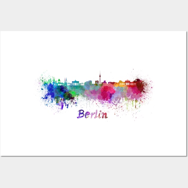 Berlin skyline in watercolor Wall Art by PaulrommerArt